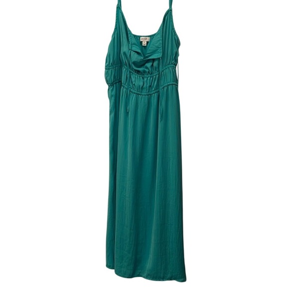 ON 34th Chic Green Maxi Dress w/ Spaghetti Straps Size XL Beach/Vacation‎ - Picture 6 of 9